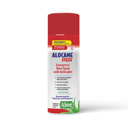ALOCANE® Max Strength Burn Spray with Antiseptic & 4% Lidocaine, 3.5 fl oz - Exotic Pro