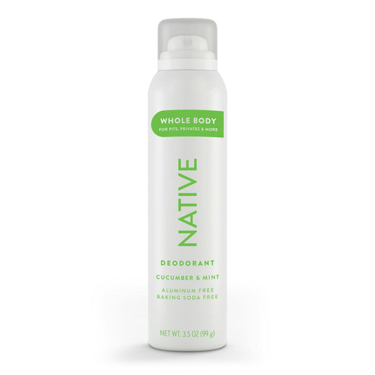 Native Whole Body Deodorant Spray - Cucumber & Mint, Aluminum-Free, 3.5 oz