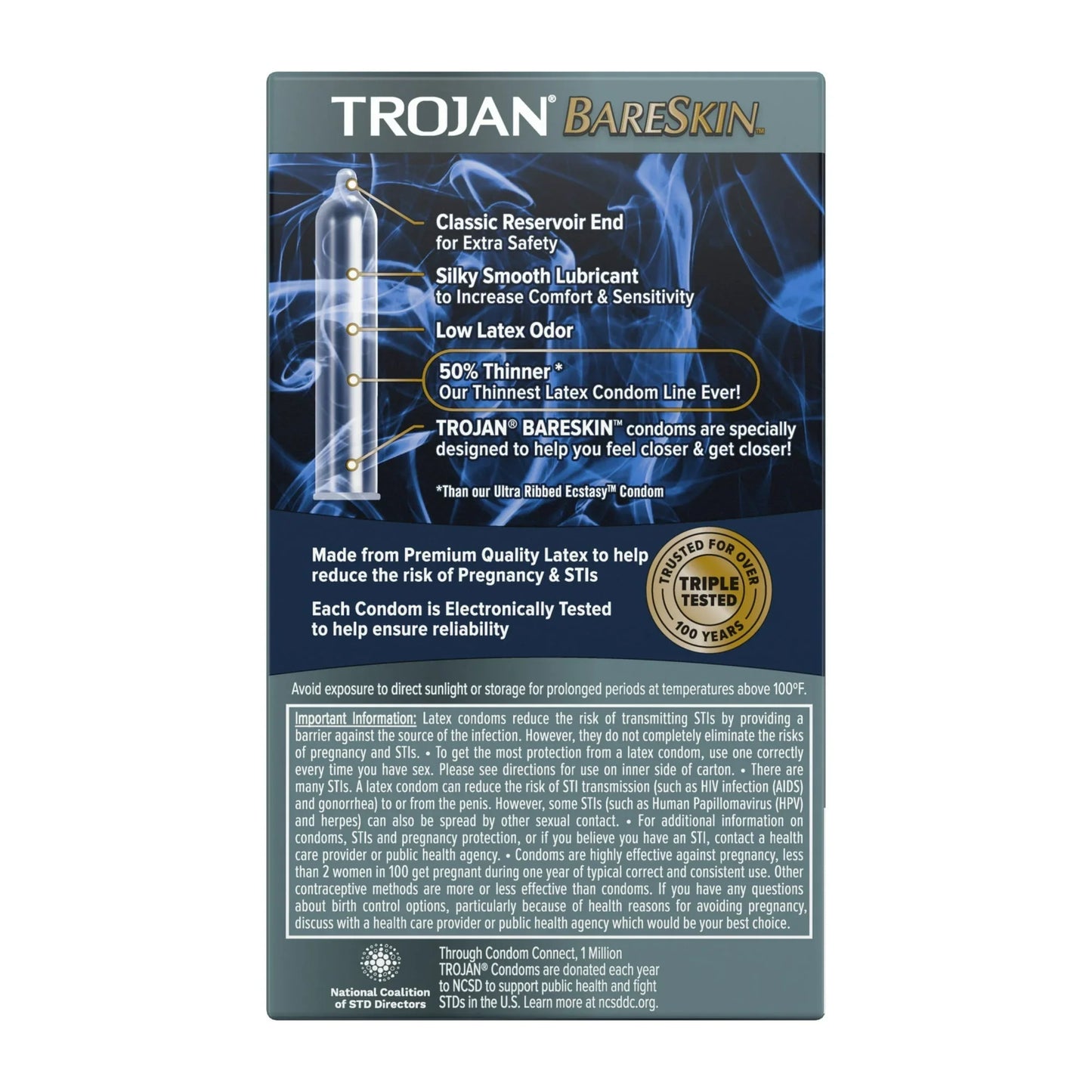 Trojan Bareskin Premium Thin Lubricated Condoms - 10 ct - Exotic Pro