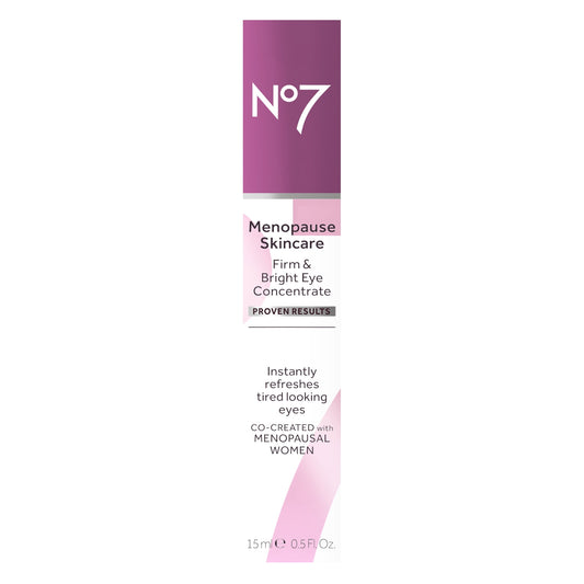 No7 Menopause Skincare Firm & Bright Eye Concentrate Serum for Dark Circles and Wrinkles, 0.5 oz