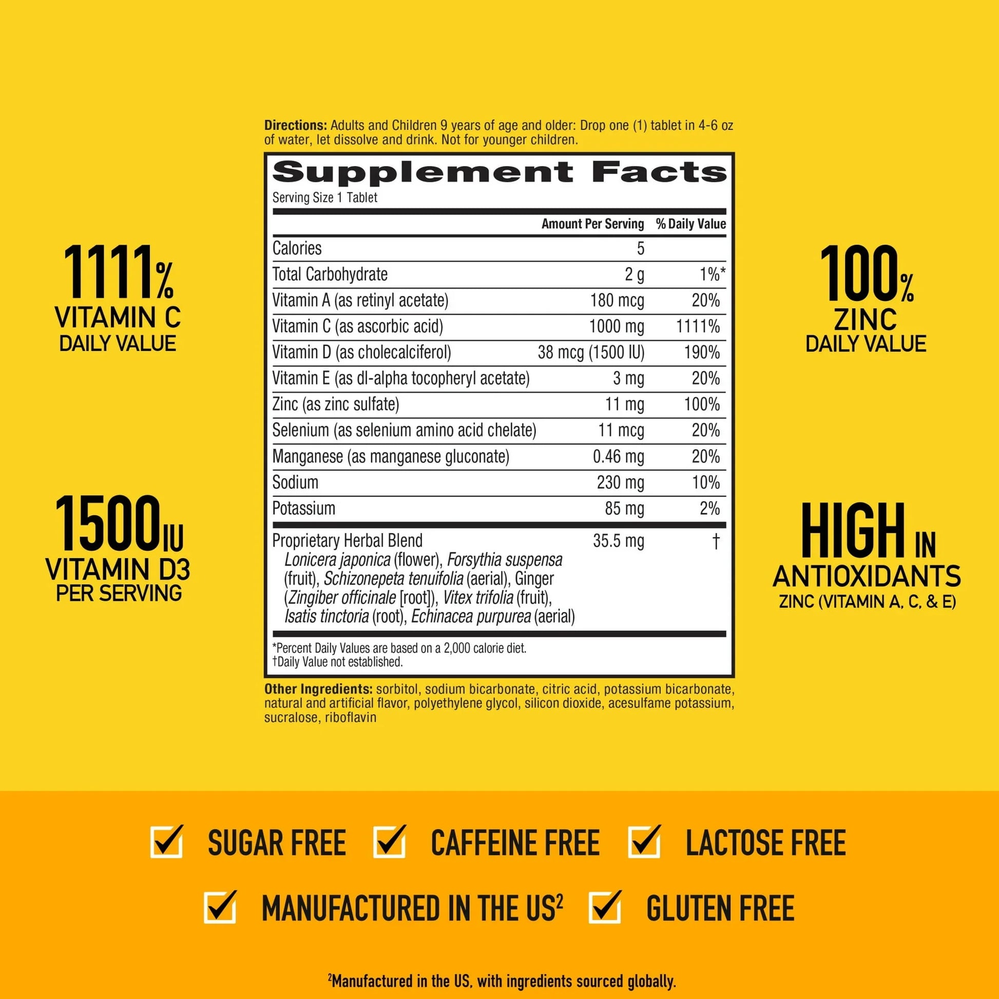 Airborne Vitamin C 1000mg 10 Ct | Zesty Orange Immune Support Effervescent Tabs - Exotic Pro