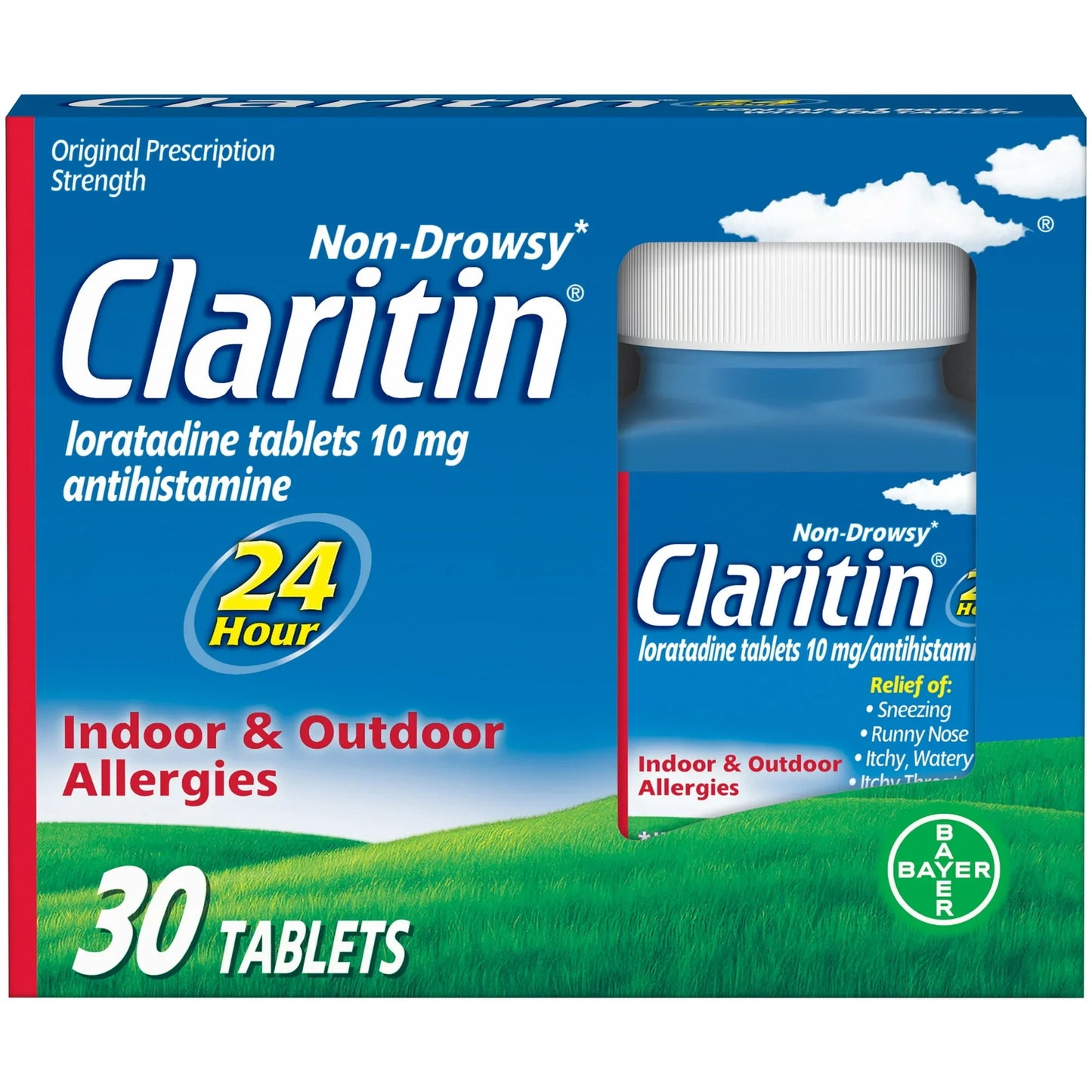 Claritin 24 Hour Non-Drowsy Allergy Medicine, Loratadine Antihistamine Tablets, 30 Ct - Exotic Pro