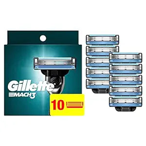 Gillette Mach3 Razor Refills for Men - 10 Razor Blade Refills