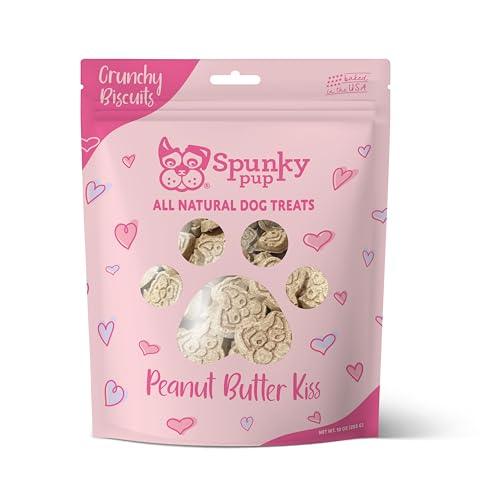 Spunky Pup Peanut Butter Kiss Crunchy Dog Treats, 10 oz - Exotic Pro