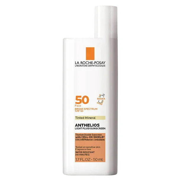 La Roche-Posay Anthelios Tinted Sunscreen SPF 50, Ultra-Light Fluid Broad Spectrum SPF 50, Face Sunscreen with Titanium Dioxide Mineral Face Sunscreen, Universal Tint, Oil-Free - Exotic Pro