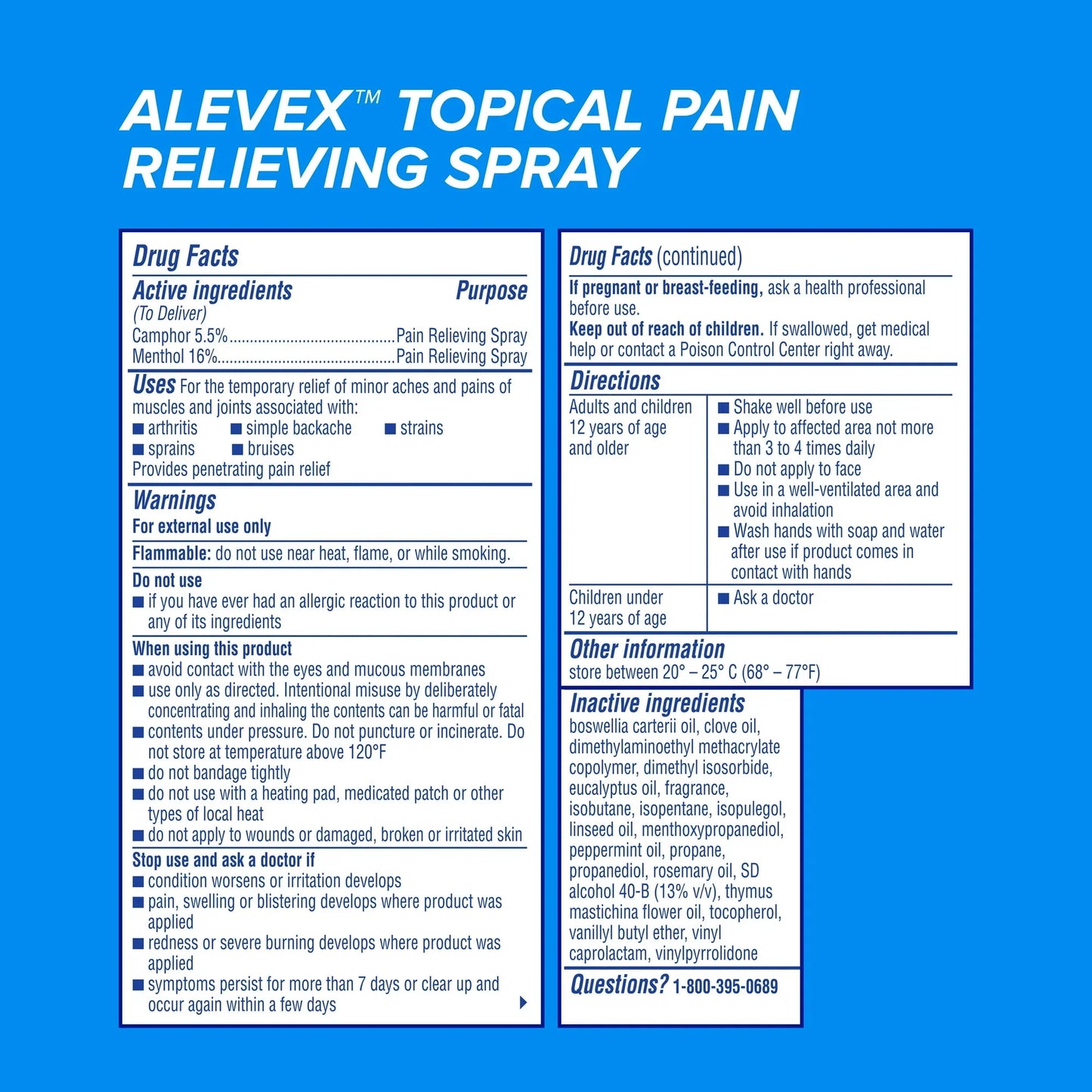 AleveX Pain Relieving Spray – Topical Pain Relief, Fast-Acting, 3.2 oz - Exotic Pro