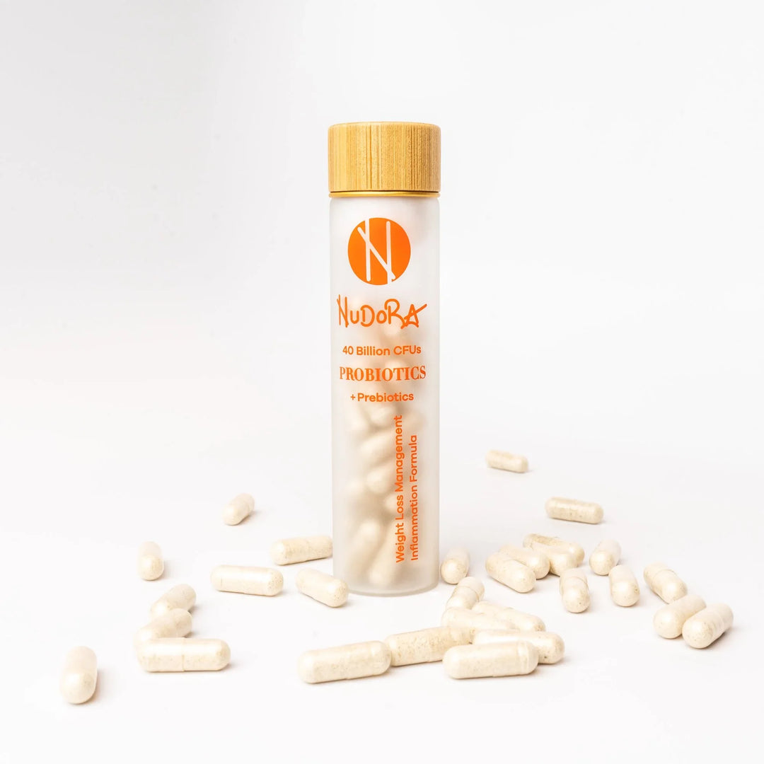 Nudora Orange Probiotic: 40 Billion CFUs + Organic Green Tea &amp; Organic Ginger - Exotic Pro