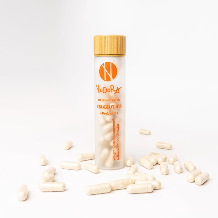 Nudora Orange Probiotic: 40 Billion CFUs + Organic Green Tea &amp; Organic Ginger - Exotic Pro