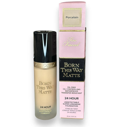 Too Faced Born This Way Matte Foundation - Porcelain 1 oz | 24-Hour Undetectable - Exotic Pro