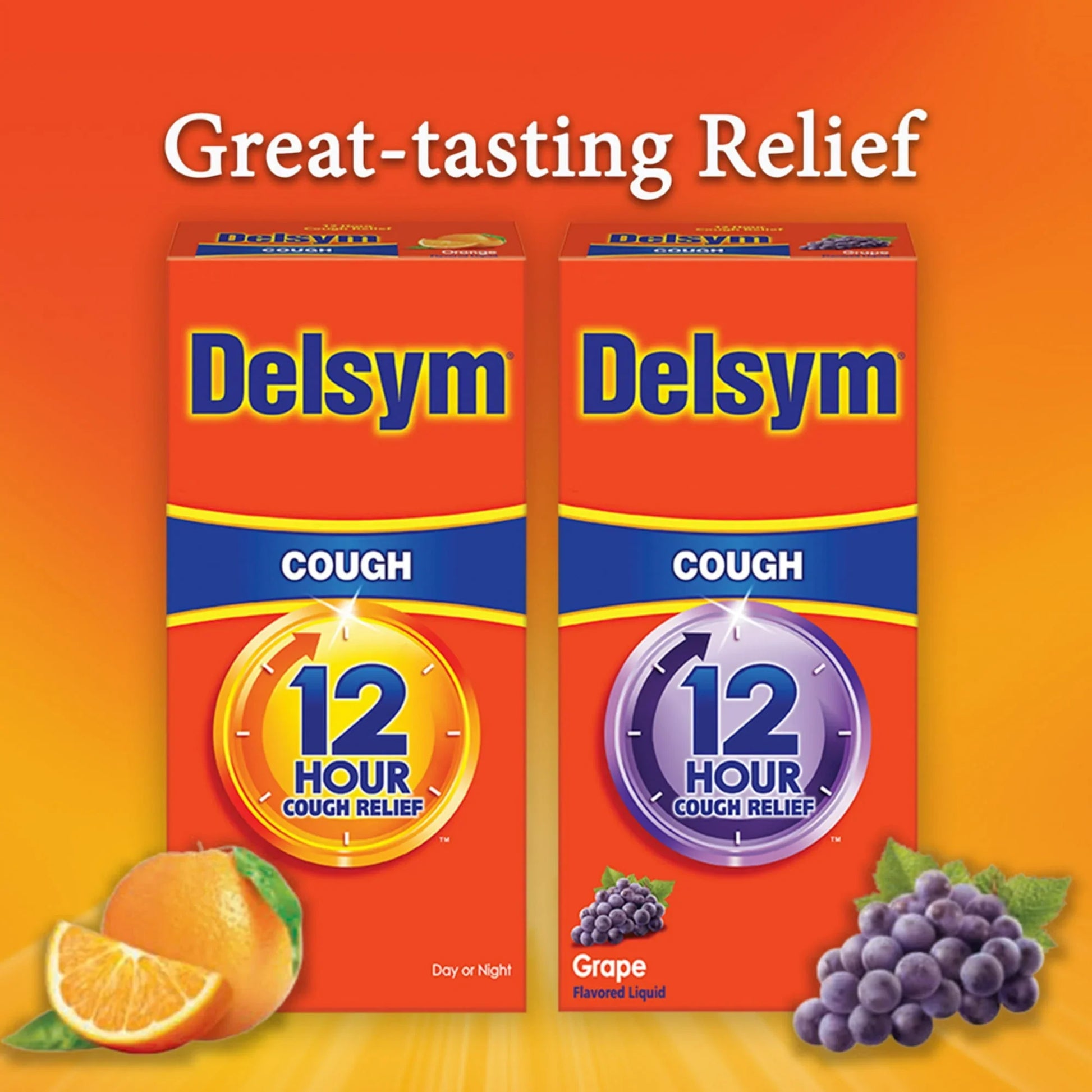 Delsym 12 Hour Cough Relief Liquid for Adults, Orange Flavor, 5 fl oz - Exotic Pro