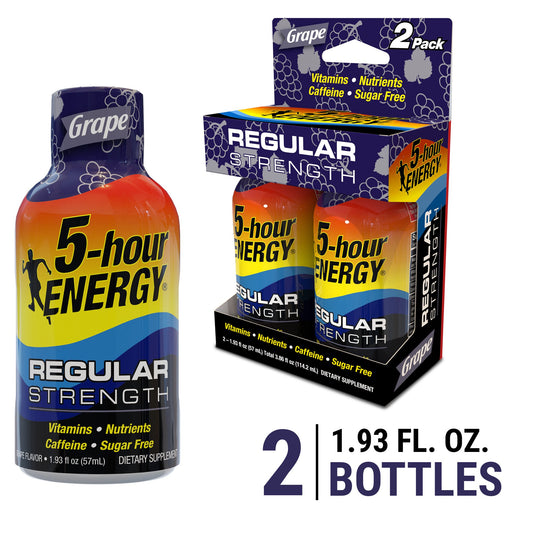 5-hour ENERGY Shot, Regular Strength, Grape Flavor, 2 Pack