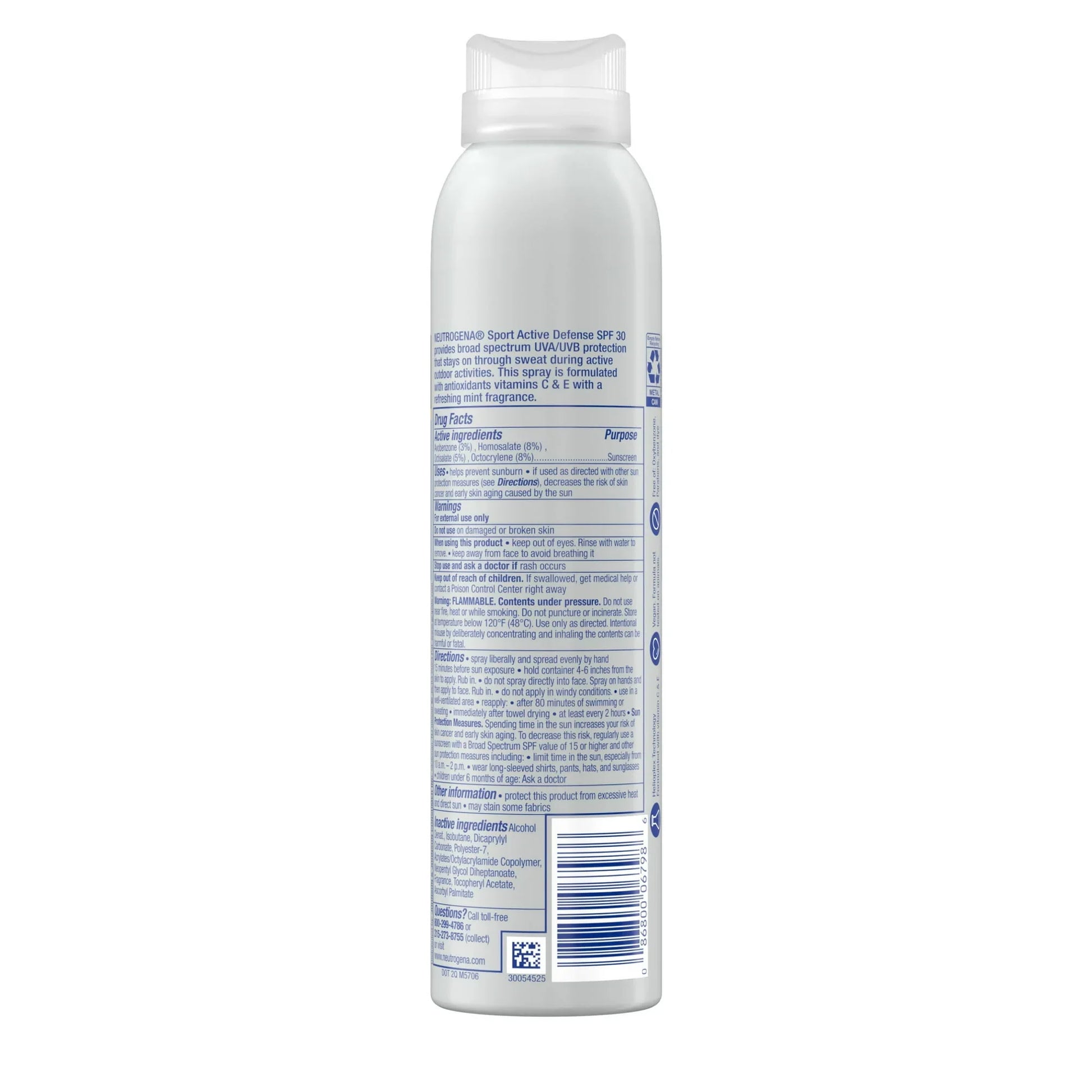 Neutrogena Sport Sunscreen Spray SPF 30, Active Defense Formula, 5 oz - Exotic Pro