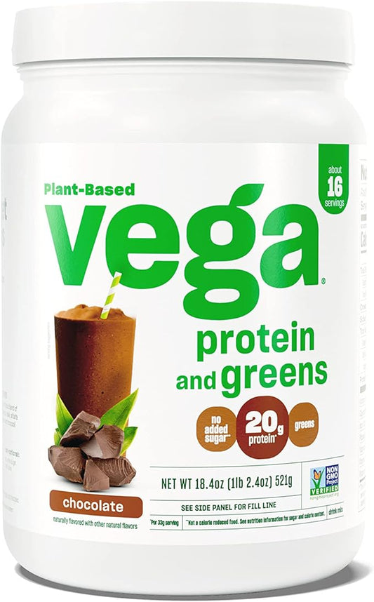 Vega Protein and Greens Protein Powder, Chocolate - 1.2 lbs