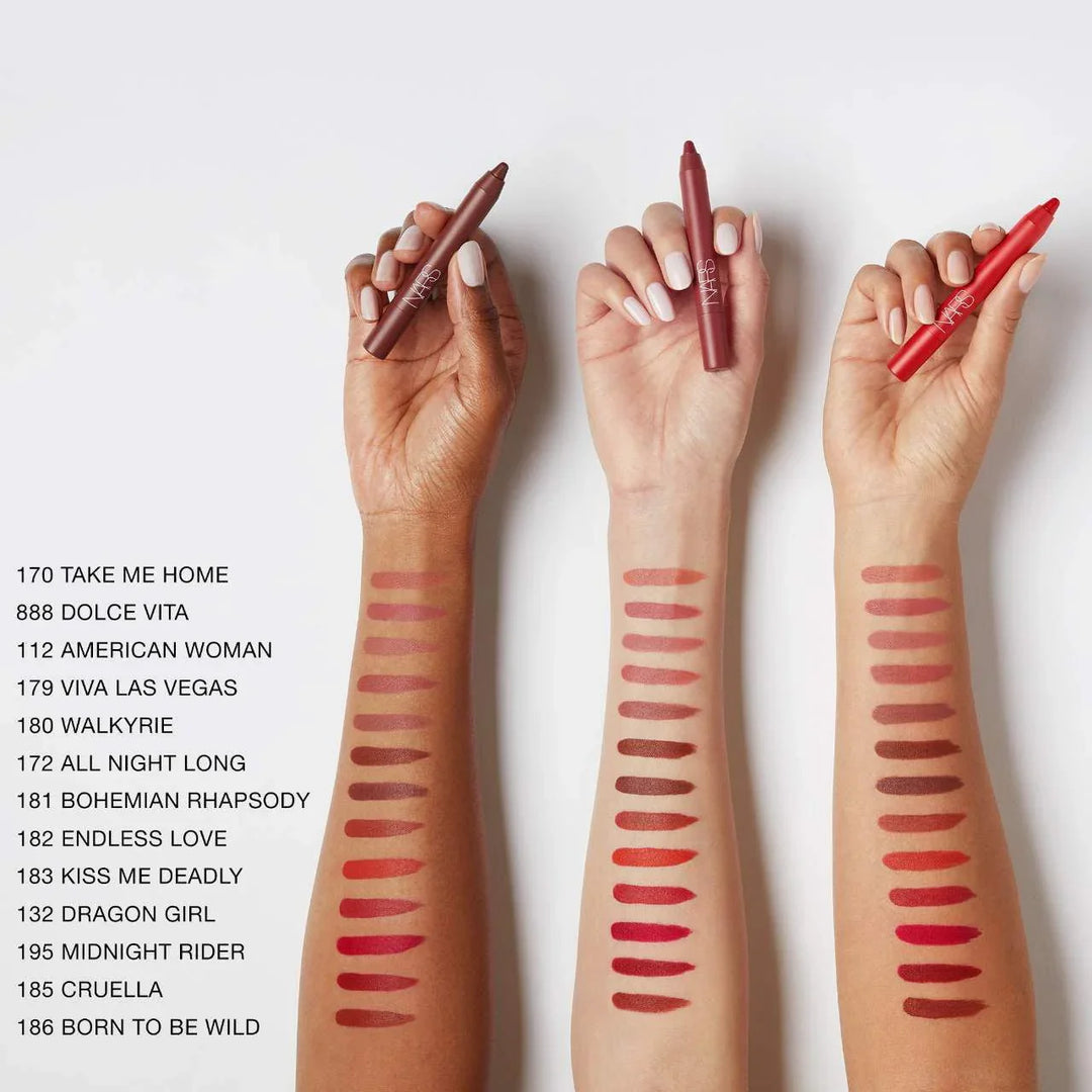 NARS Powermatte Lip Pencil - All Night Long 172, Long-Lasting Color - Exotic Pro