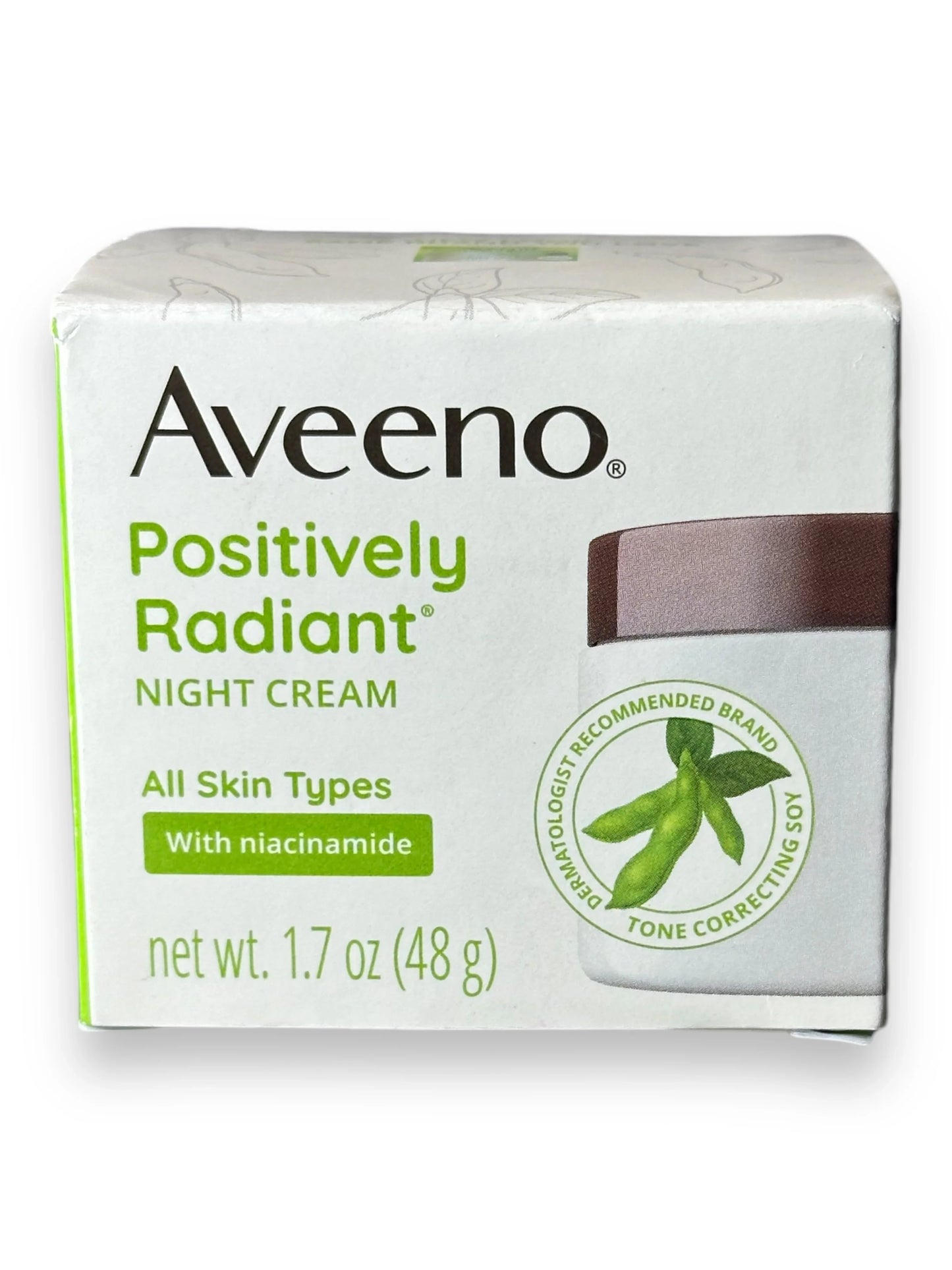 Aveeno Positively Radiant Moisturizing Face & Neck Night Cream, 1.7 oz - Exotic Pro