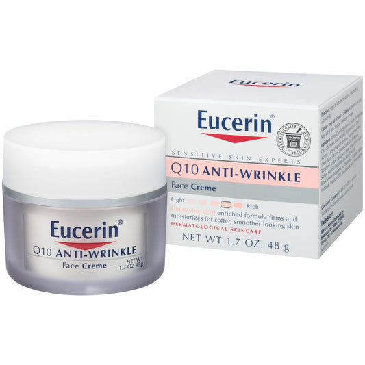 Eucerin Q10 Anti-Wrinkle Face Cream for Sensitive Skin, 1.7 Oz Jar