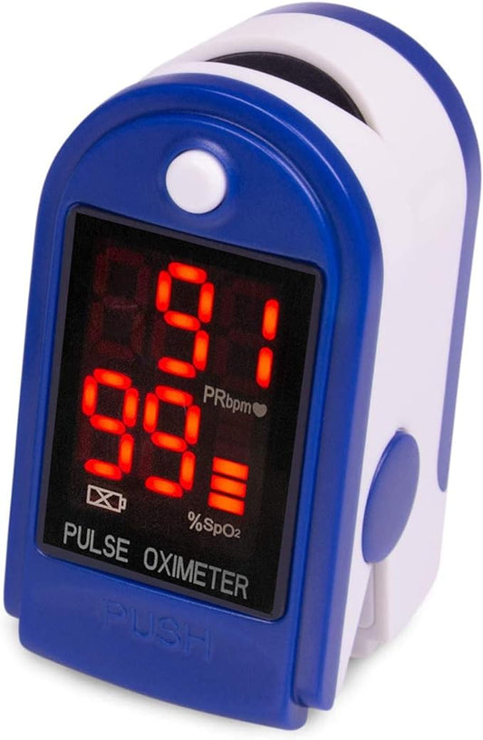 Roscoe Medical Finger Pulse Oximeter Oxygen Saturation Monitor - Pulse Ox Fingertip O2 Monitor for Pediatric and Adult - Sports and Aviation Use Only