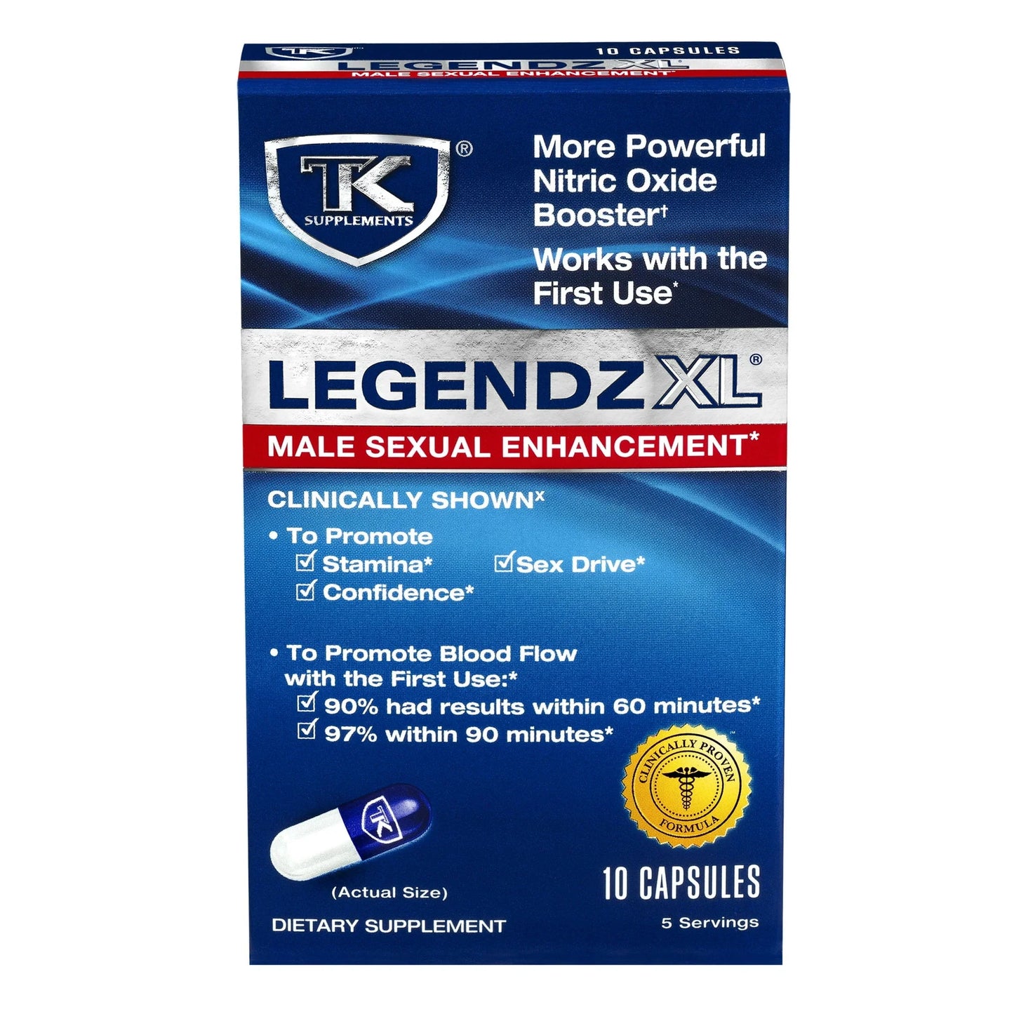 TK Supplements Legendz XL Male Sexual Enhancement - 10 Count - Exotic Pro