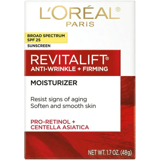 L'Oreal Paris Revitalift Sunscreen Cream Broad Spectrum Fights Wrinkles for Face, SPF 25, 1.7 oz - Exotic Pro
