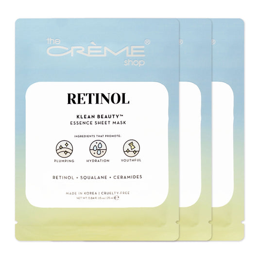 The Crème Shop RETINOL Klean Beauty™️ Essence Sheet Mask (3 Pack)