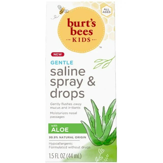 Burt's Bees Bees Kids Saline Spray and Drops, Hypoallergenic, Moisturizing, Flushes Away Mucus for Ages 3 Months and Up, 1.5 fl. oz. - Exotic Pro