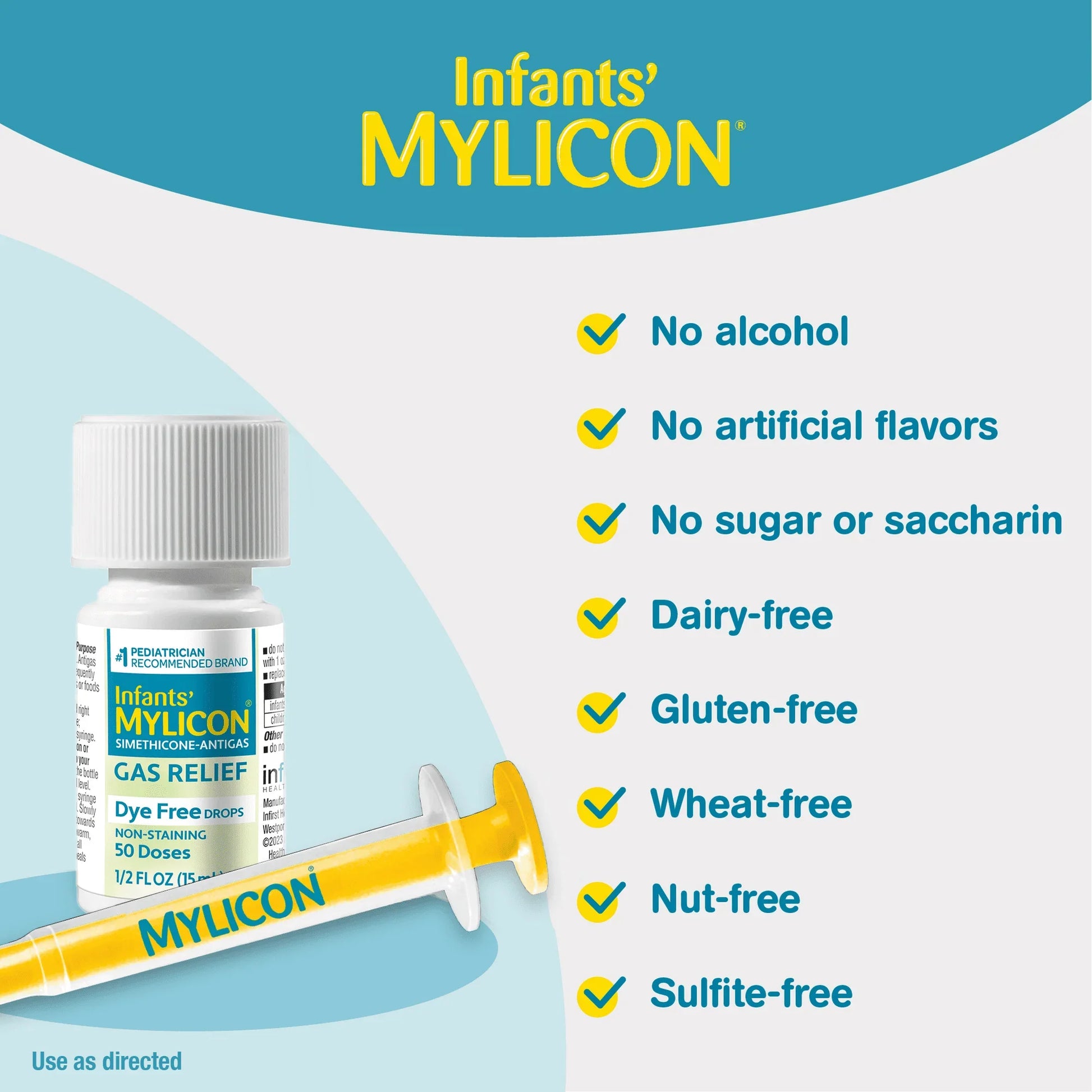 Infants' Mylicon Gas Relief Drops Dye Free with Syringe - 0.5 fl oz - Exotic Pro