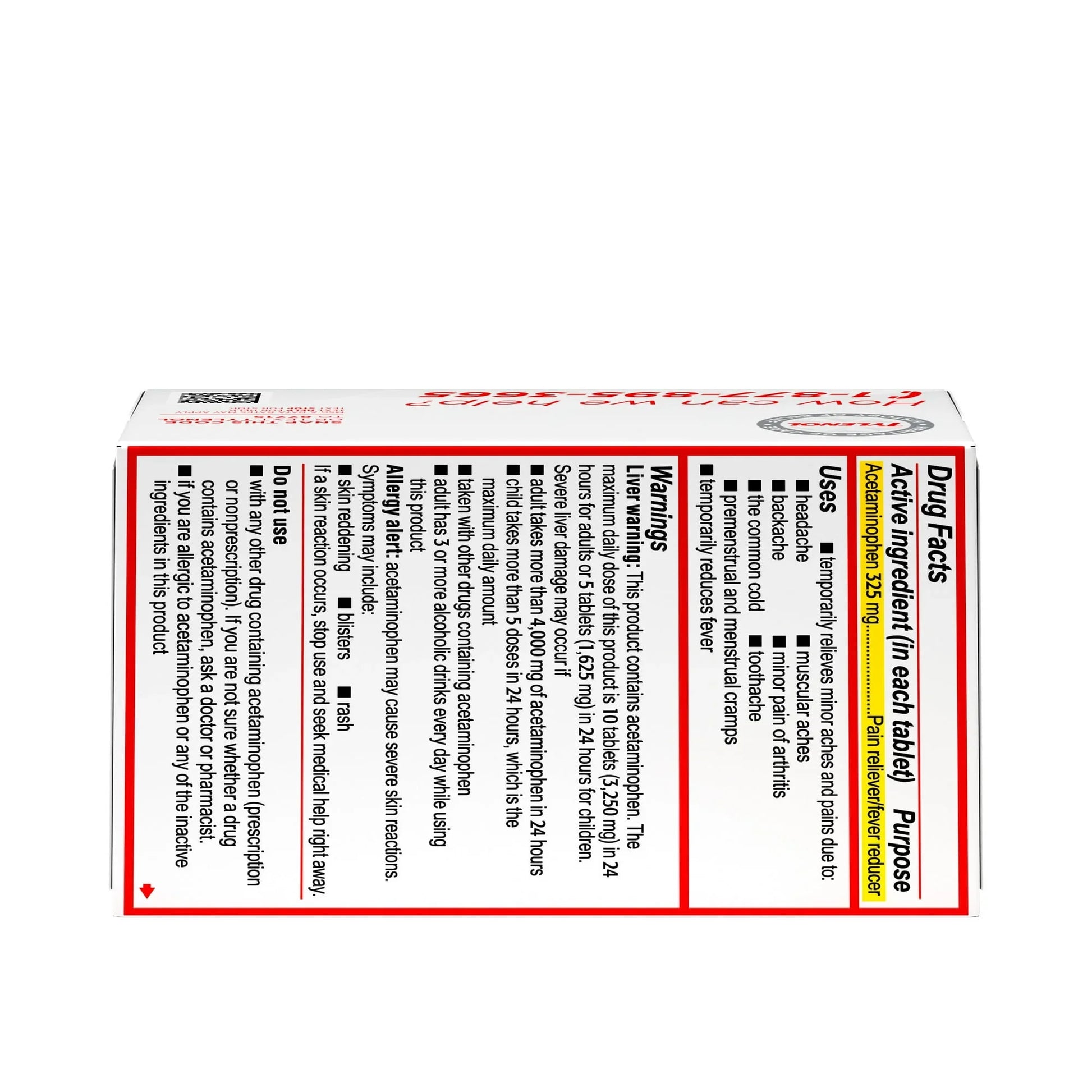Tylenol Regular Strength 325mg Acetaminophen Tablets – 100 Count - Exotic Pro