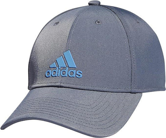 Adidas Men's Decision Structured Low Crown Adjustable Fit One Size color Onix Grey/Blue Fusion