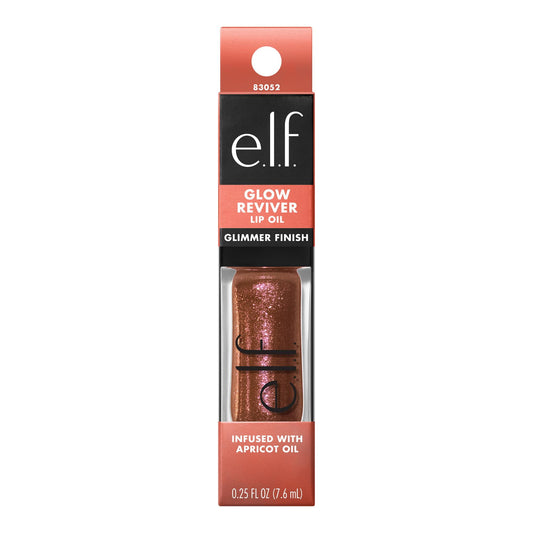 e.l.f. Glow Reviver Lip Oil – Chocoluxe | Shimmer Gloss with Deep Tint