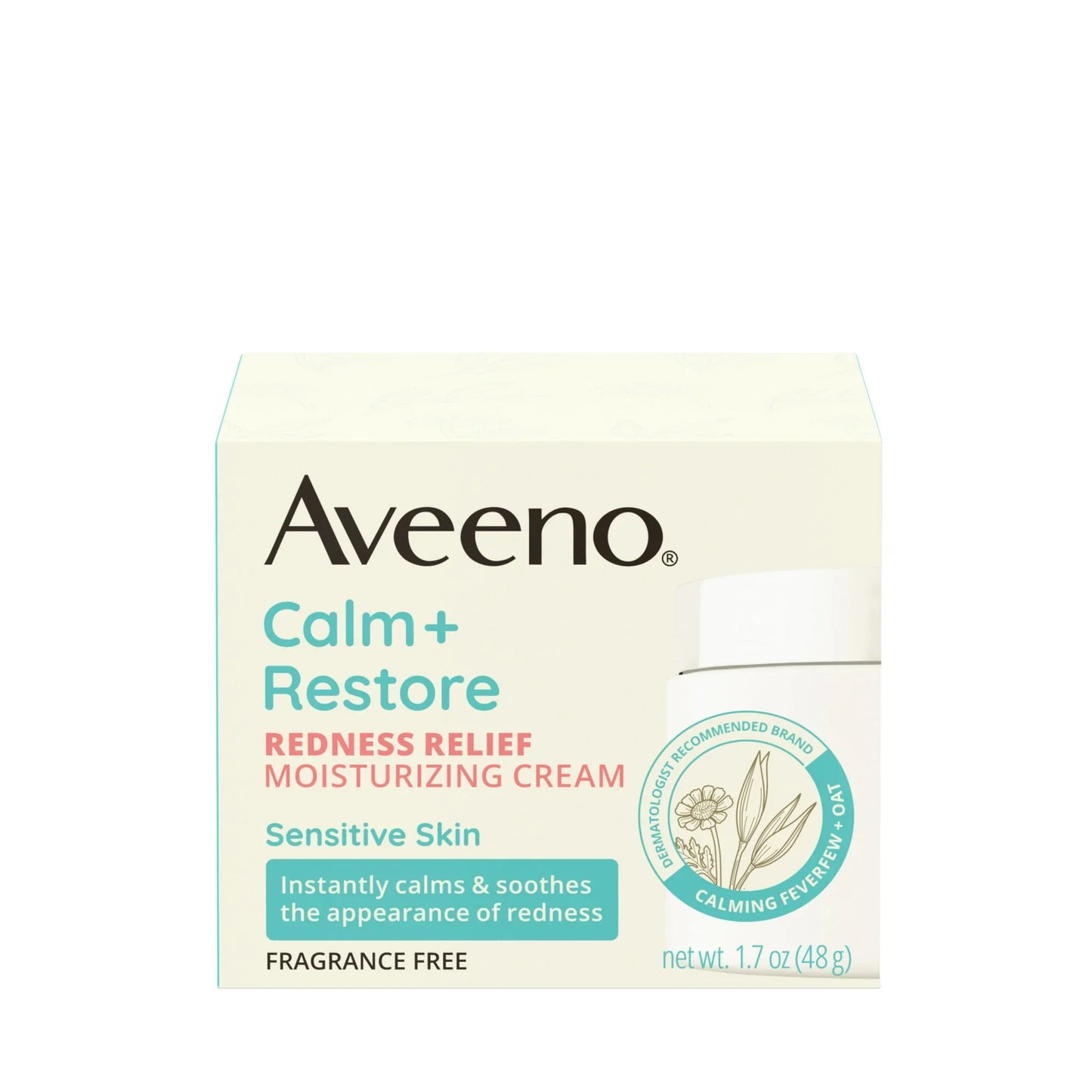 Aveeno Calm + Restore Redness Relief Cream, Face Moisturizer, 1.7 oz - Exotic Pro