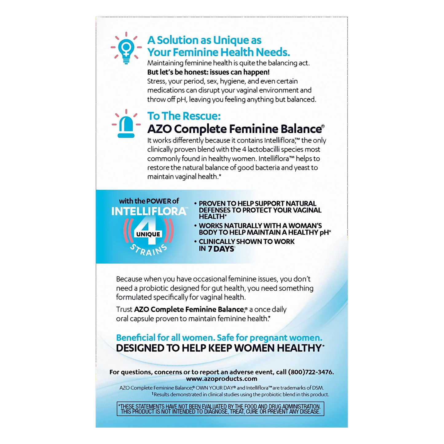 AZO Complete Feminine Balance – Daily Vaginal Probiotic, 30 Count - Exotic Pro