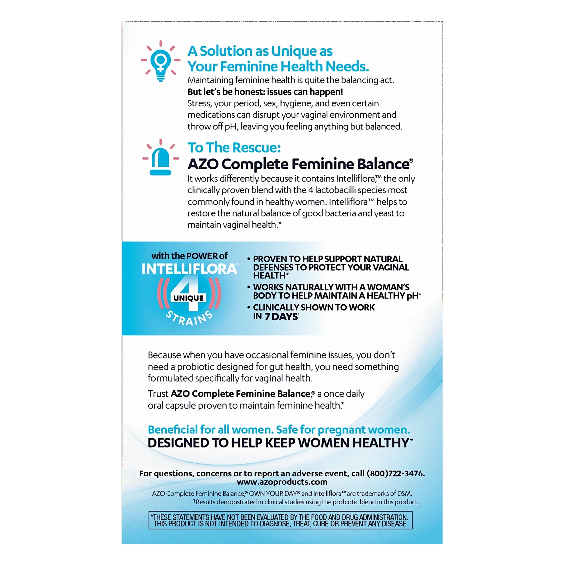AZO Complete Feminine Balance – Daily Vaginal Probiotic, 30 Count - Exotic Pro