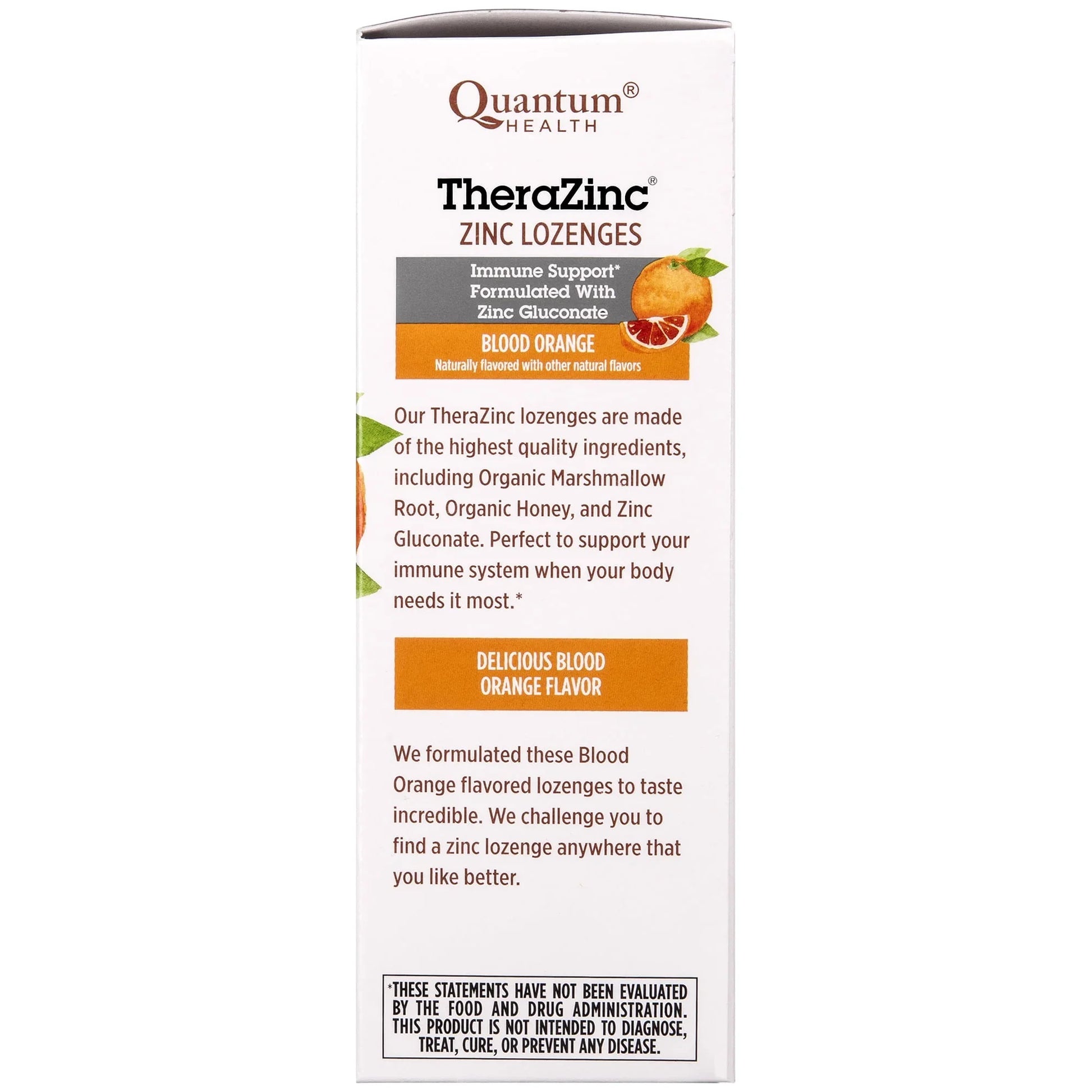 Quantum Health TheraZinc Organic Lozenges Blood Orange - 25 Ct - Exotic Pro