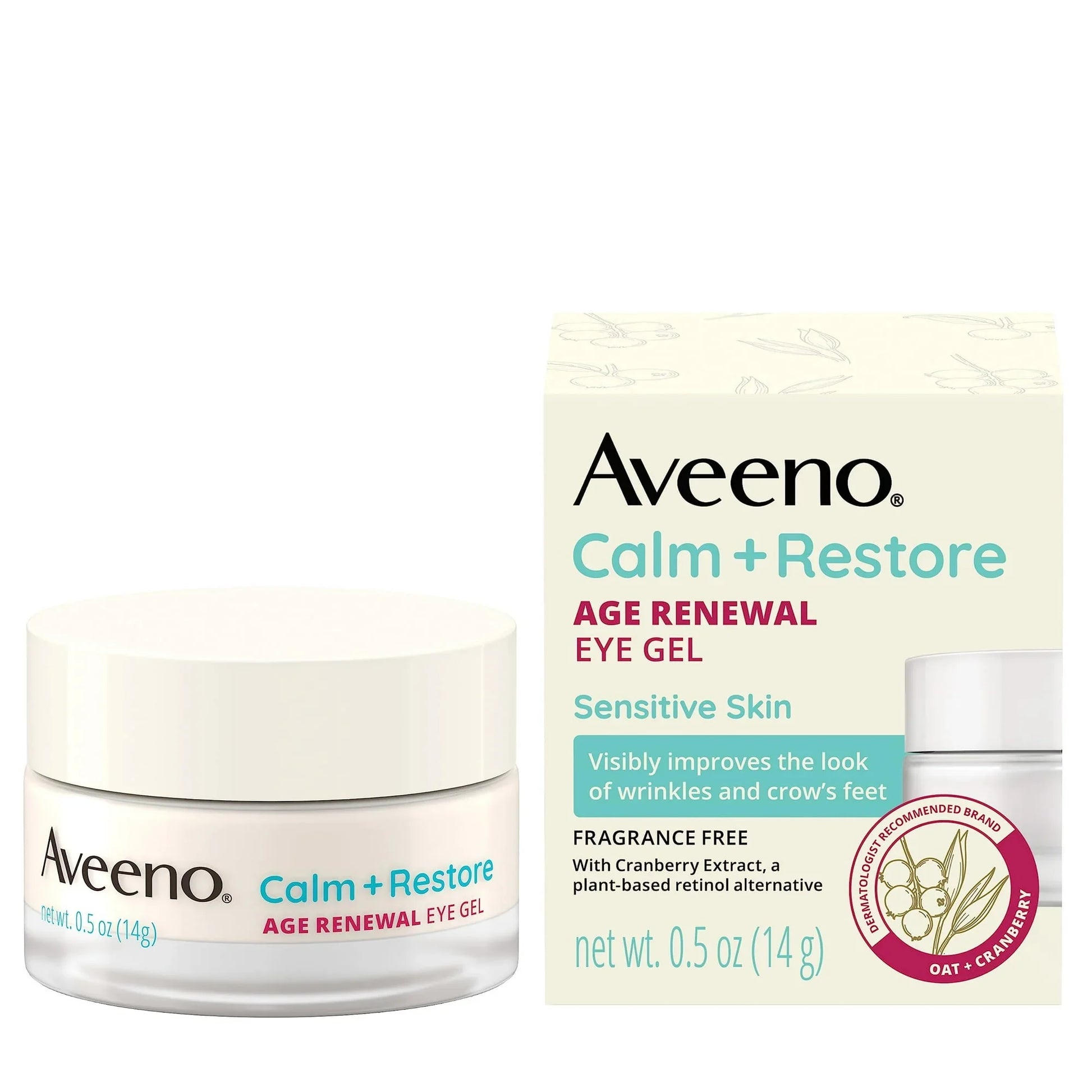 Aveeno Calm + Restore Age Renewal Anti-Wrinkle Under Eye Gel, 0.5 oz - Exotic Pro