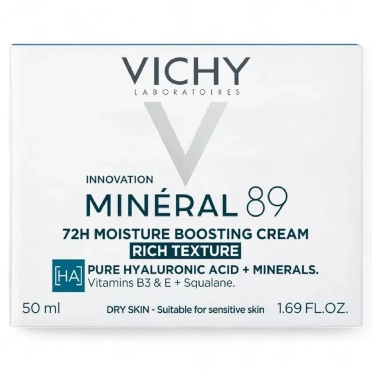 VICHY Mineral 89 Rich 72h Moisture Boosting Cream Hyaluronic Acid 50ml - Exotic Pro
