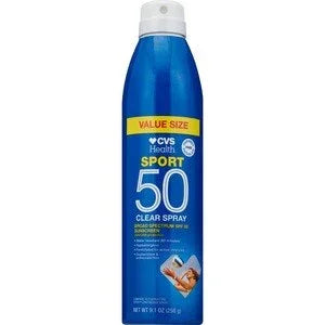 CVS Health Sport Clear Spray Sunscreen SPF 50 – Broad Spectrum, 9.1 oz - Exotic Pro
