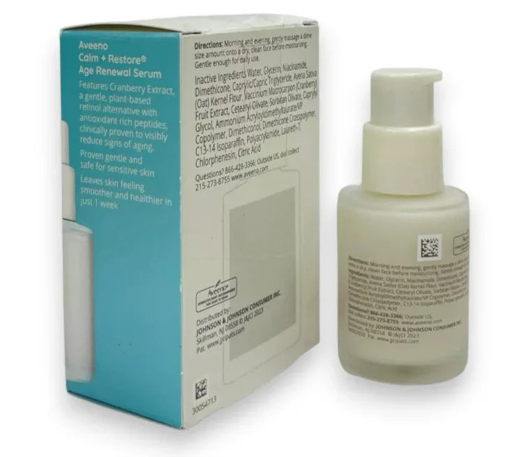 Aveeno Calm + Restore Age Renewal Anti-Aging Face Serum | 1.0 fl. oz - Exotic Pro