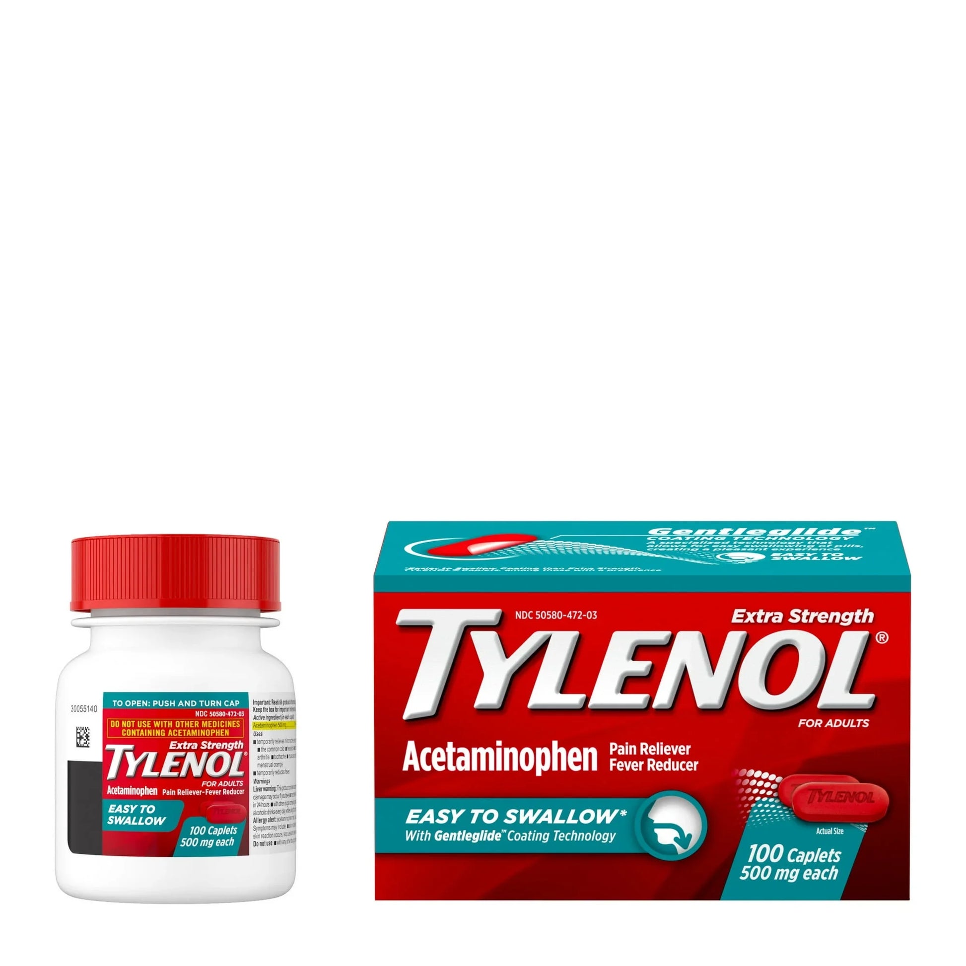 Tylenol Extra Strength Pain Relief Caplets 500mg Acetaminophen – 100 Ct - Exotic Pro