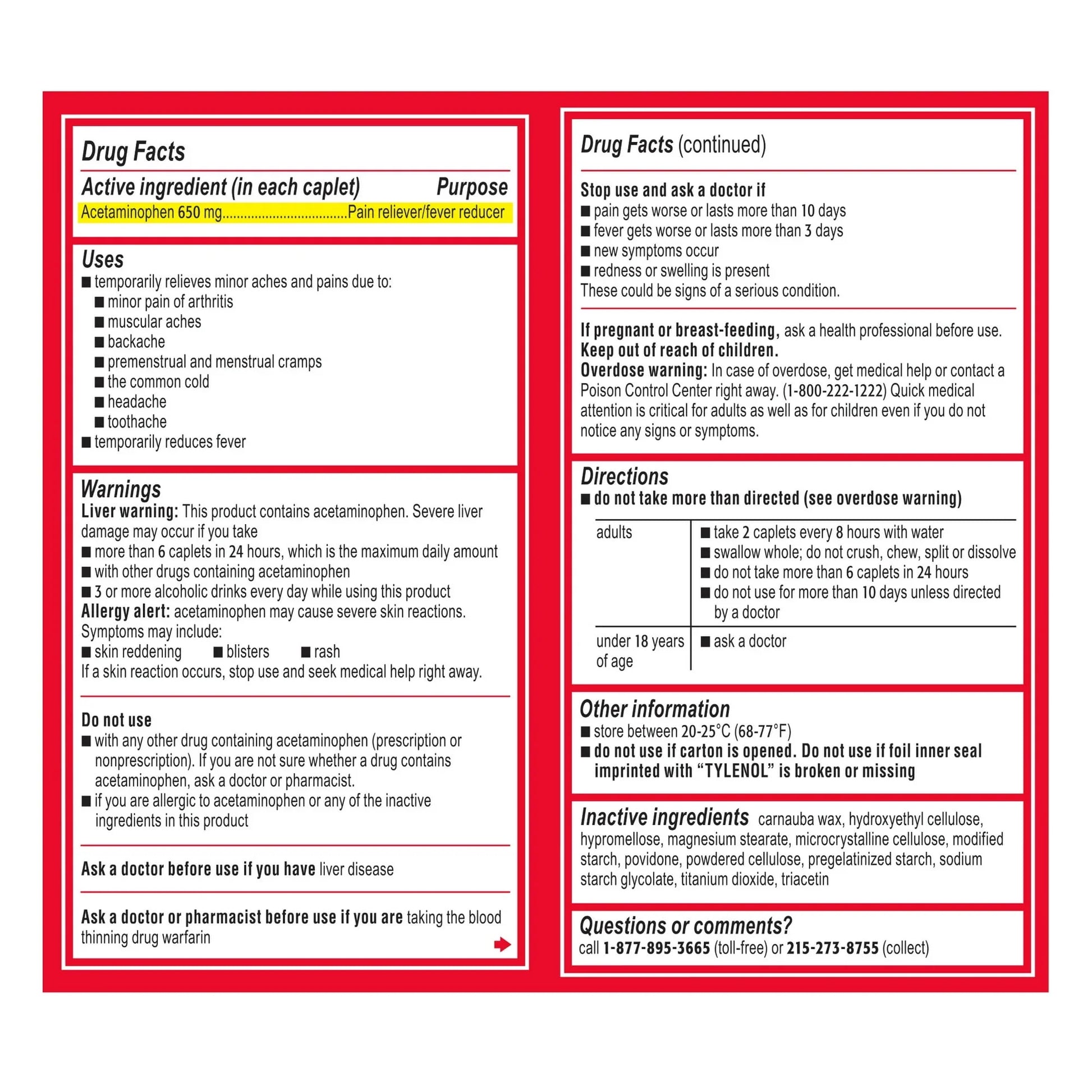 Tylenol 8 Hour Arthritis Pain Relief Caplets with Acetaminophen, 225ct - Exotic Pro