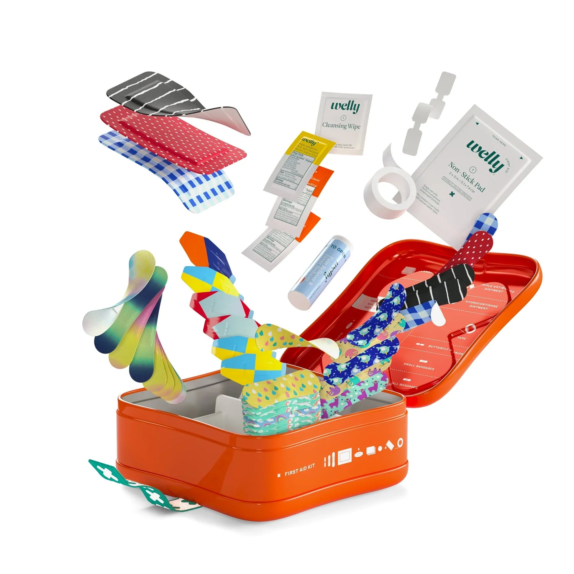 Welly First Aid Kit with 130 Assorted Bandages & Ointments – All Sizes - Exotic Pro
