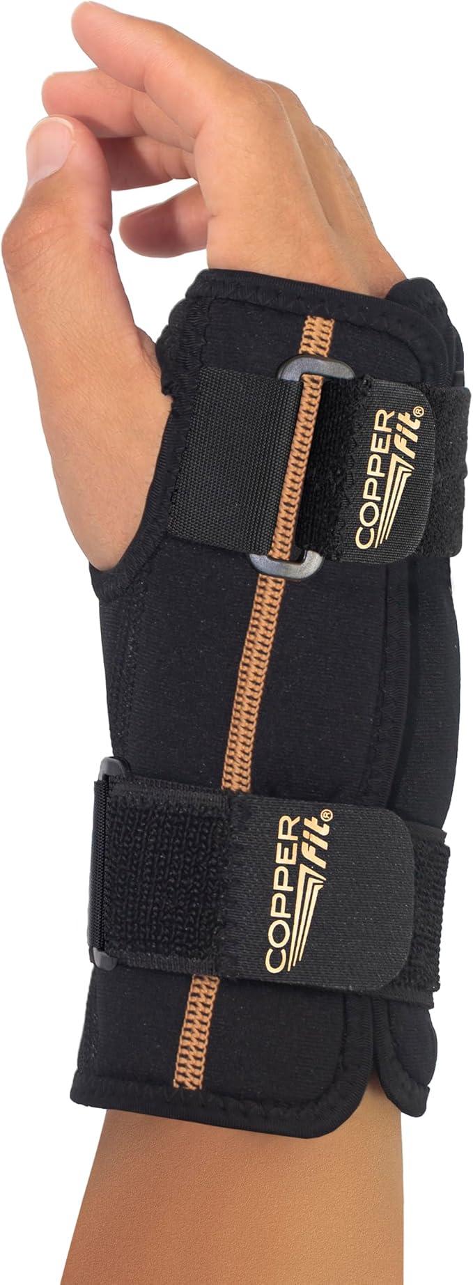 Copper Fit Fingerless Wrist Wrap with Hot/Cold Therapy – Black, Adjustable - Exotic Pro