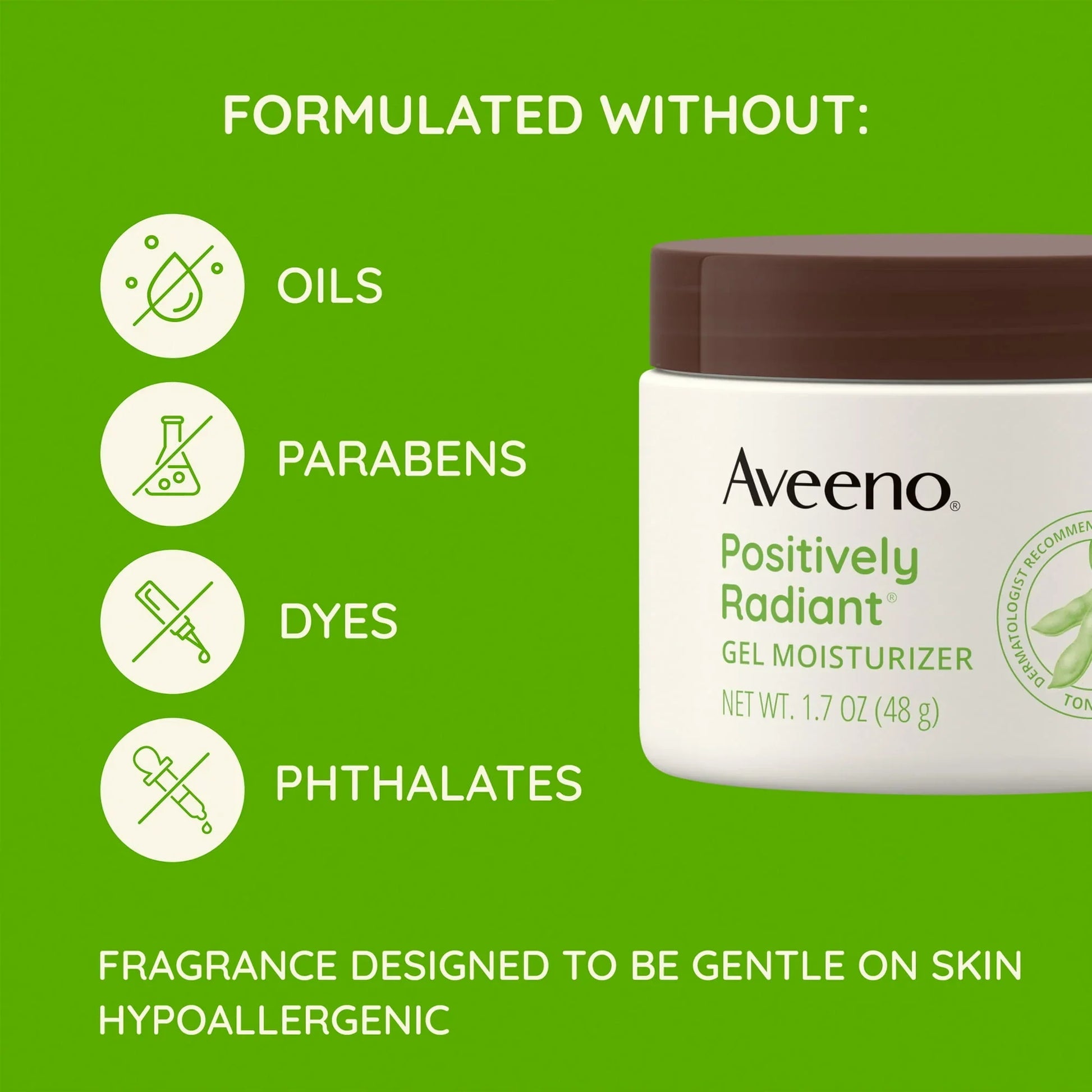 Aveeno Positively Radiant Daily Gel Face Moisturizer with Soy, Oil-Free, 1.7 oz - Exotic Pro