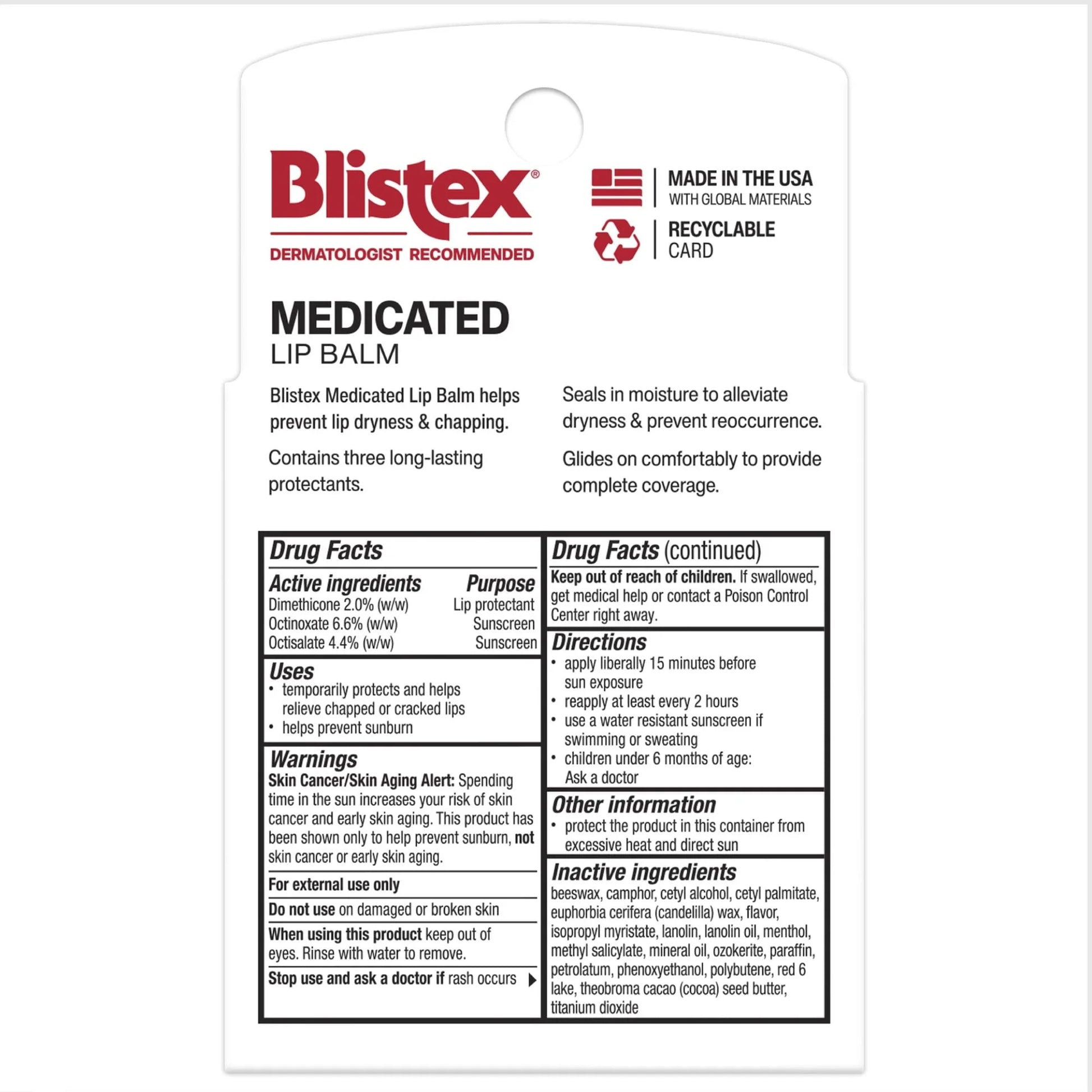 Blistex Medicated Lip Balm – Advanced Protection for Dry Lips, 5ct - Exotic Pro