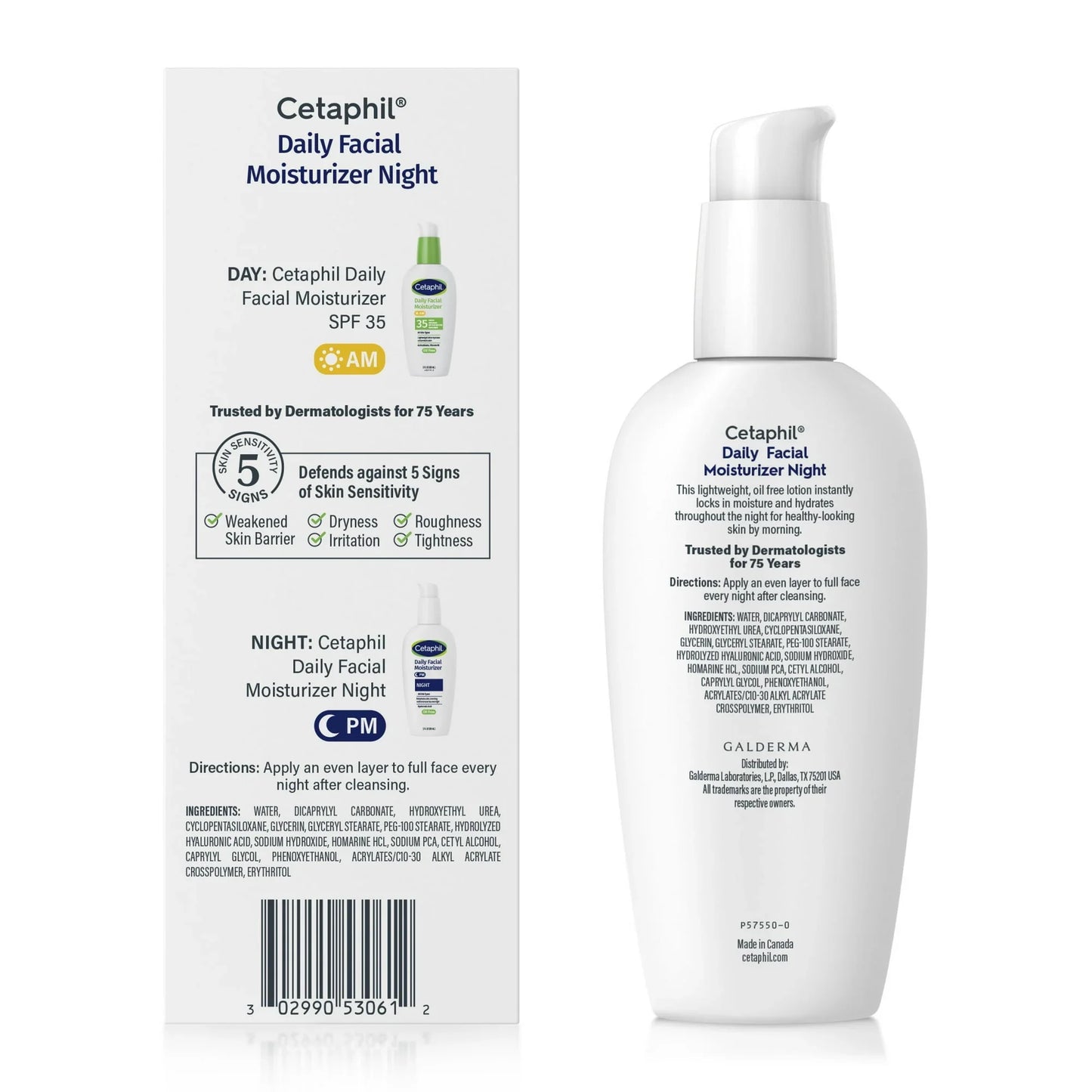 Cetaphil Daily Facial Moisturizer Oil-Free with Hyaluronic Acid, 3 fl oz - For All Skin Types - Exotic Pro