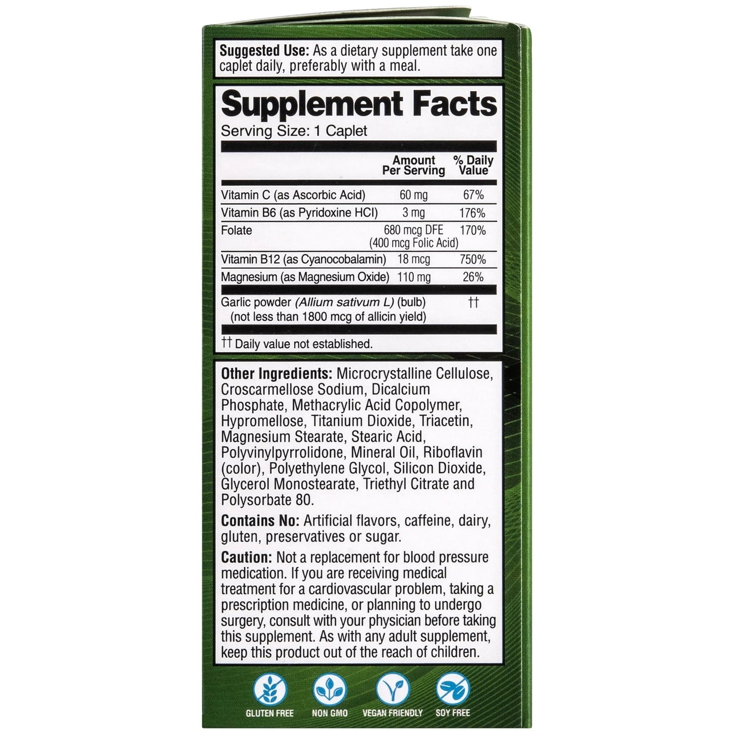 Garlique Healthy Blood Pressure Support Supplement Odor-Free Garlic - 60 Ct - Exotic Pro