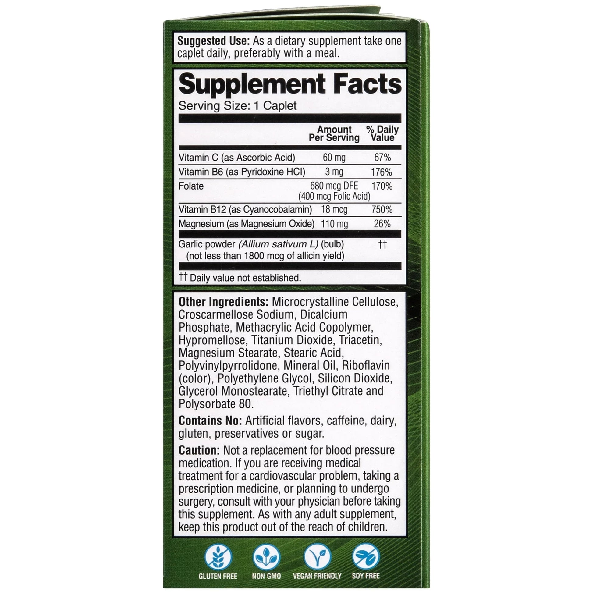 Garlique Healthy Blood Pressure Support Supplement Odor-Free Garlic - 60 Ct - Exotic Pro