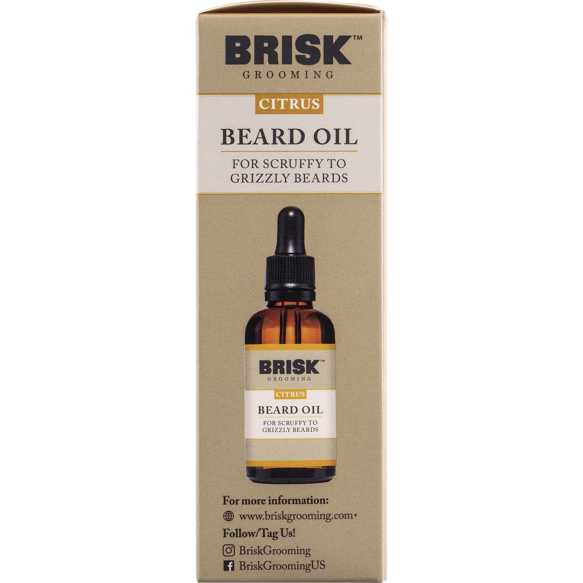 Brisk Grooming Citrus Beard Oil – Hydrating & Softening, 1.7 fl oz - Exotic Pro