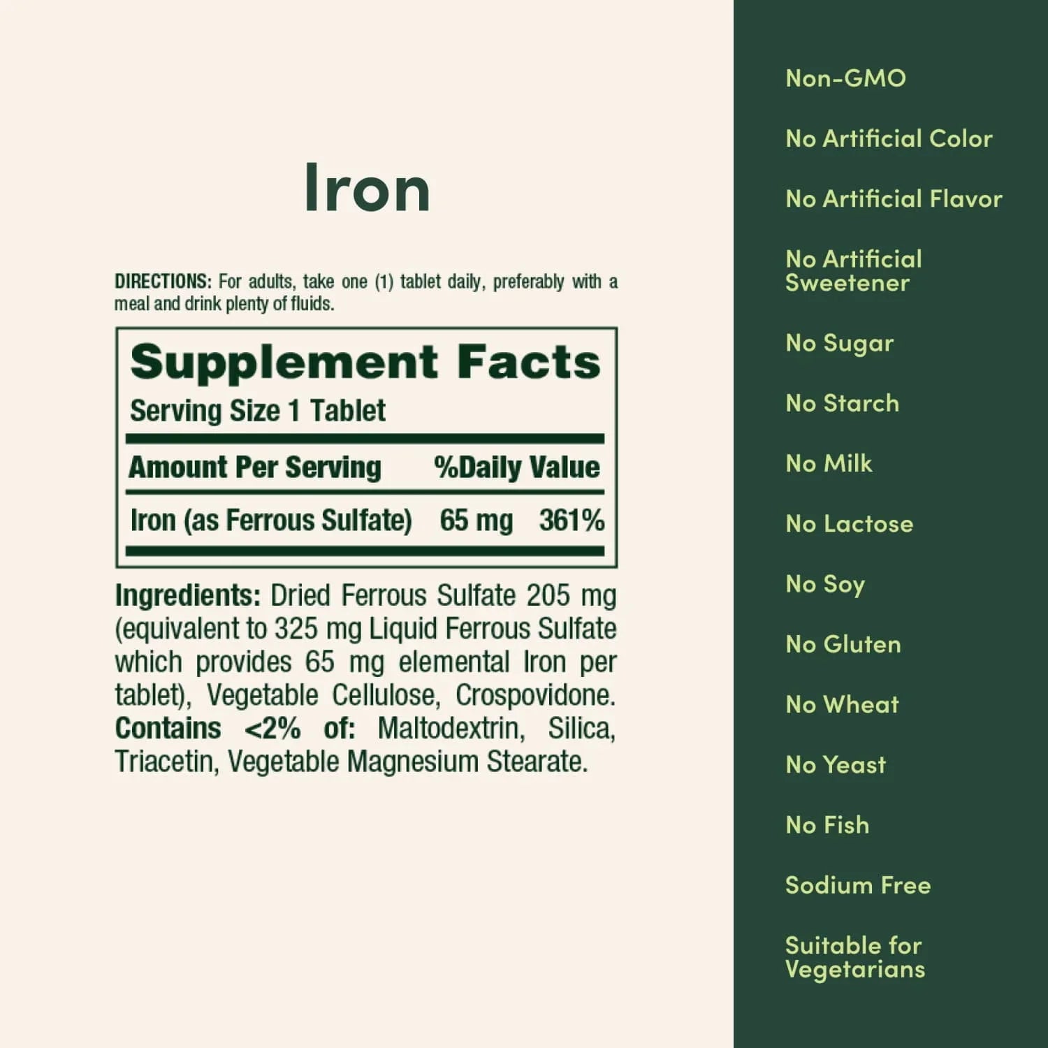 Nature’s Bounty Iron 65mg Mineral Supplement – 100 Tablets - Exotic Pro