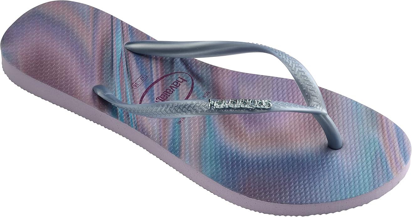 Havaianas Women's Slim Iridescent Flip Flop Sandals - Quiet Lilac (Size 9/10) - Exotic Pro