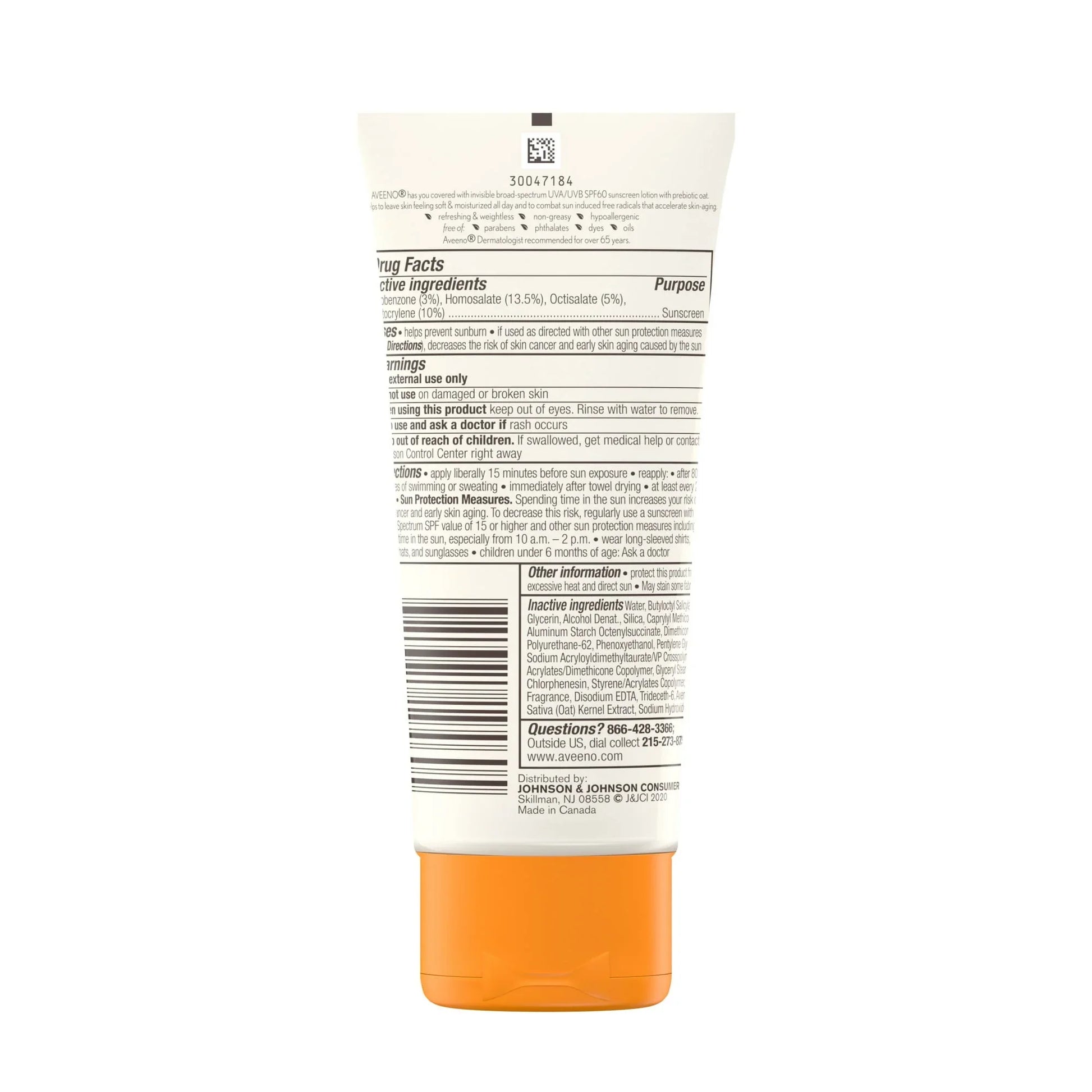 Aveeno Protect + Hydrate Sunscreen Lotion SPF 60 for Body, 3 fl oz - Exotic Pro